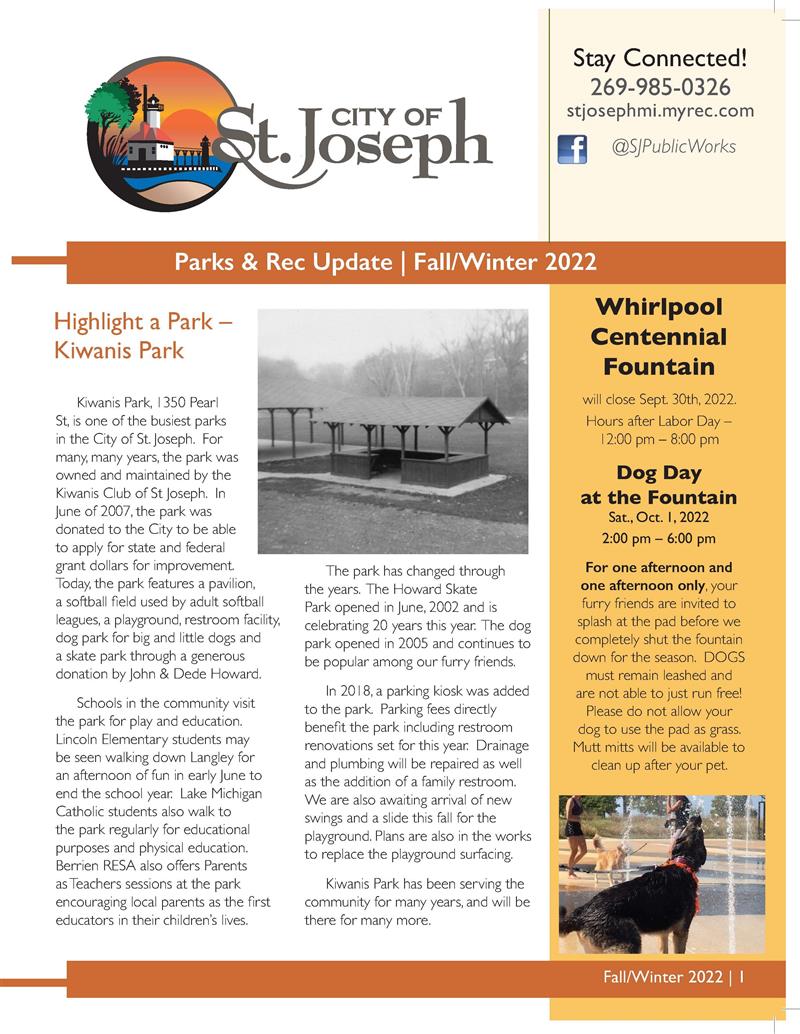 Page 1 of newsletter